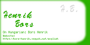 henrik bors business card